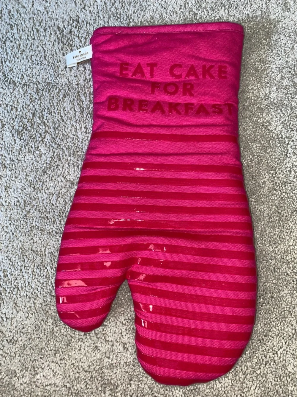 Kate Spade Eat Cake For Breakfast Oven Mitt Pink